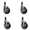 Service Caster 5'' Maroon Poly Swivel 1-1/8'' Expanding Stem Caster Set with Brake, 4PK SCC-EX20S514-PPUB-MRN-TLB-118-4 - alternate 1